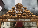 Miroir doré à fronton XIXème