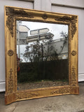 Miroir restauration doré à la feuille d'or 68,5 x 60 cm