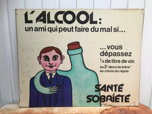 Affiche vintage prévention alcool d'après Schoumann